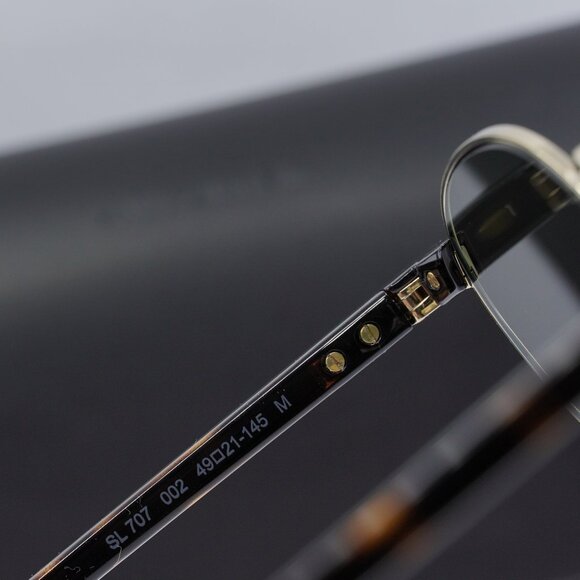 Saint Laurent SL707 002 Round Sunglasses - Gold & Havana/Green - Picture 8 of 10